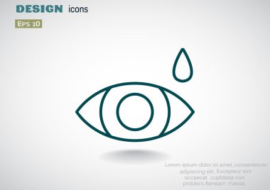 Göz damla basit simgesiyle