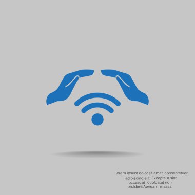 Radyo dalgaları ile el simgesi 