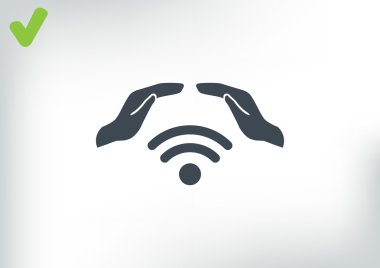 Radyo dalgaları ile el simgesi 