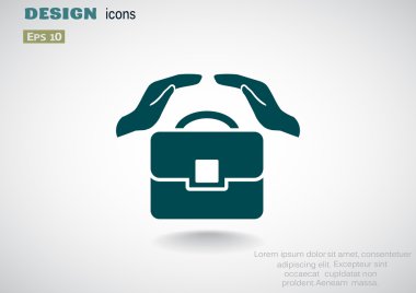 iş tulumu ve el simgesi