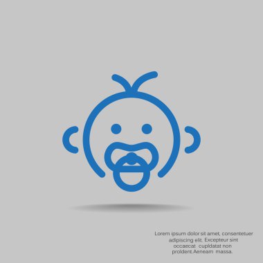 Bebek emziği ile basit simgesi  