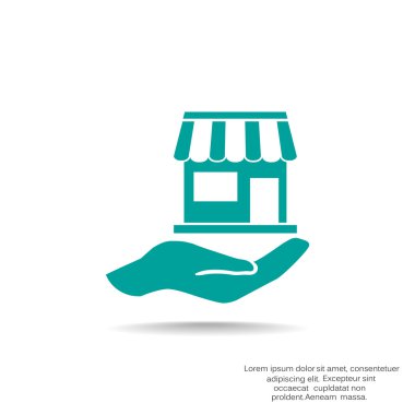 Dükkanı el web simgesi üzerinde