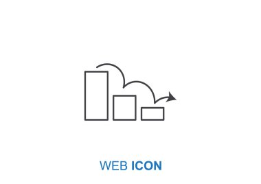 Grafik simgesi üzerinde Eğri ok 