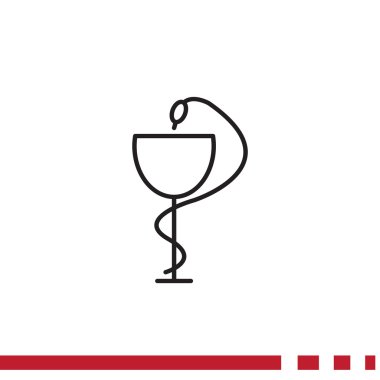 Eczane sembolü tıbbi yılan ve bardak.