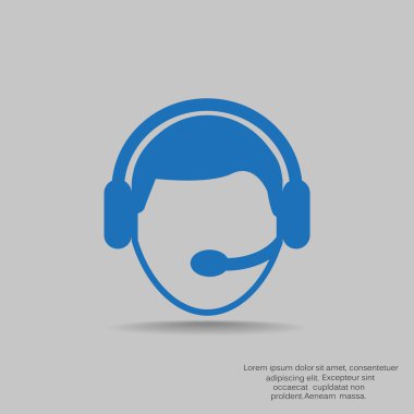 CallCenter operatör basit web simgesi