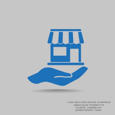 Dükkanı el web simgesi üzerinde
