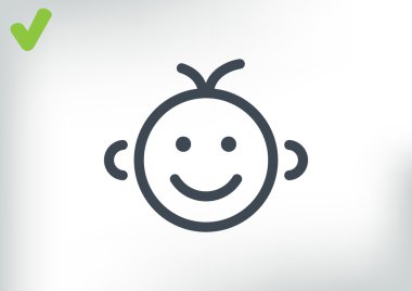 Mutlu bir çocuk yüzü doodle 