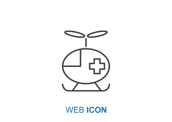 Icono del helicóptero médico — Vector de stock