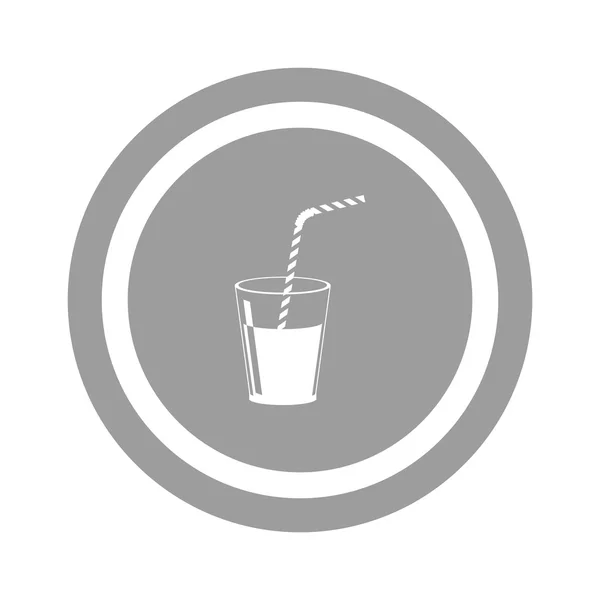 Beker met verfrissende drankje pictogram — Stockvector