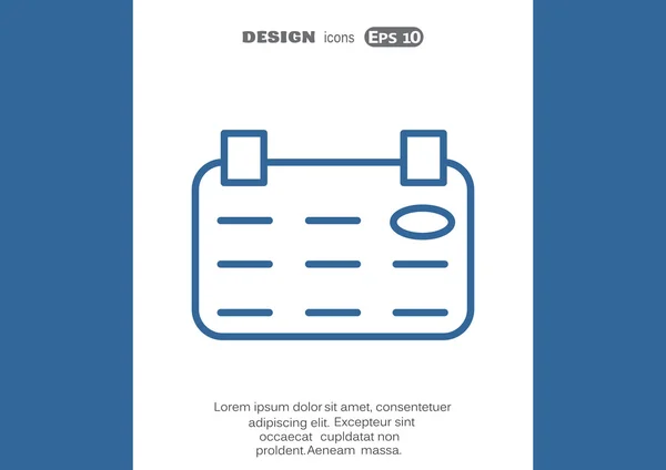 工作表的简单的 web 日历图标 — 图库矢量图片