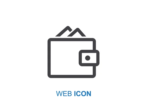 Monedero icono web — Vector de stock