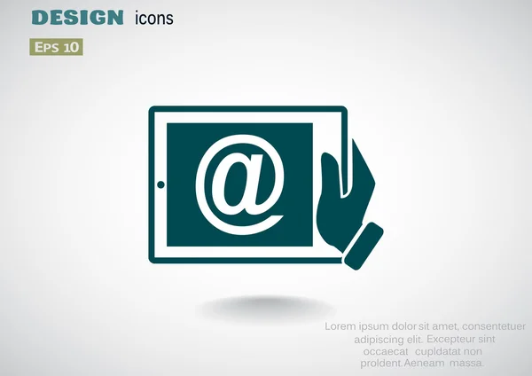 Tableta digital icono web simple — Vector de stock