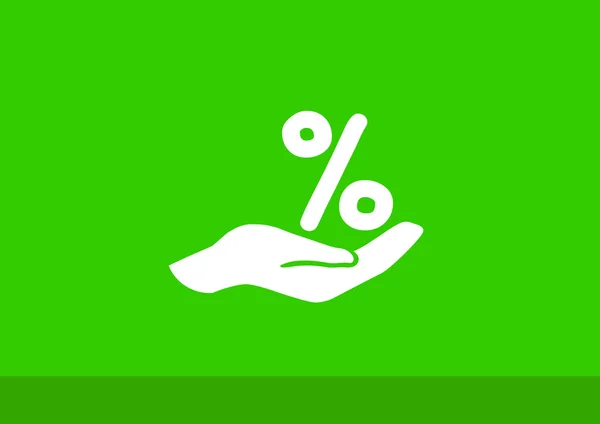 Percentage op web handpictogram — Stockvector