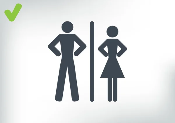 Ícone WC com sinais de gênero — Vetor de Stock