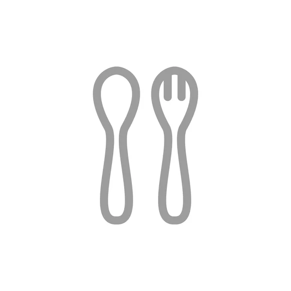 Bestek eenvoudige lepel en vork — Stockvector
