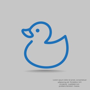 Oyuncak ördek yavrusu anahat web simgesi
