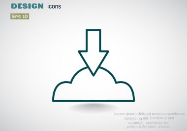 Bulut dosya indirme web simgesi