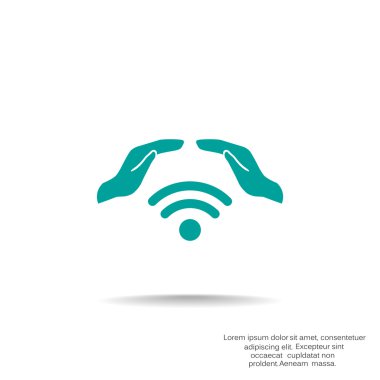 Radyo dalgaları ile el simgesi 