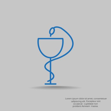 Eczane sembolü tıbbi yılan ve bardak.