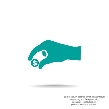 elinde, web simgesi paralar