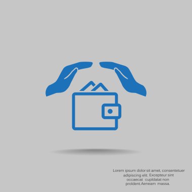 m-cüzdan ve eller web simgesi