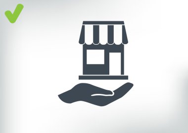 Dükkanı el web simgesi üzerinde