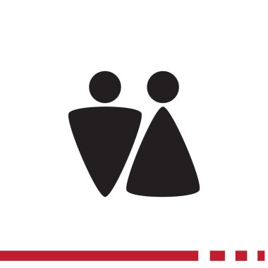 Cinsiyet işaretleri ile WC simgesi 