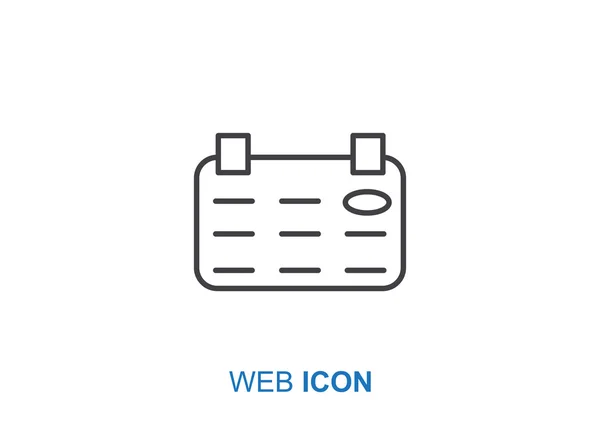 Hoja de calendario icono web simple — Vector de stock