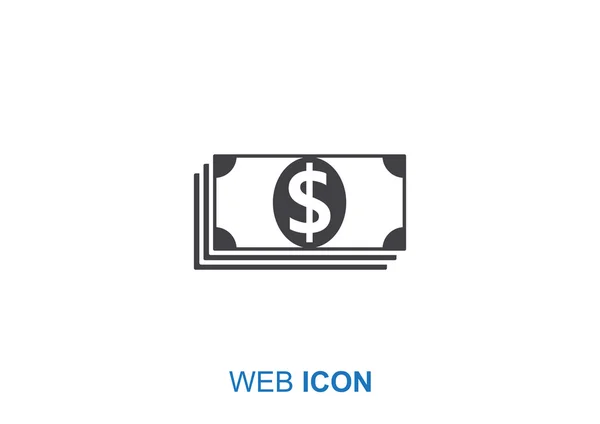 Mucchio di dollari icona web — Vettoriale Stock