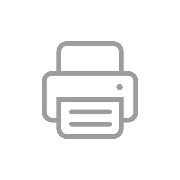 Impresora de trabajo con icono web de papel — Vector de stock