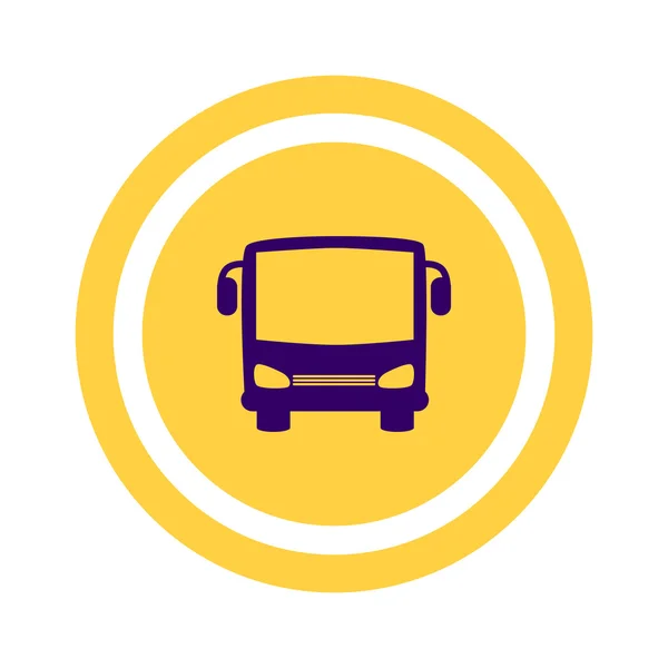 Autobus proste przednie tkanina ikona — Wektor stockowy