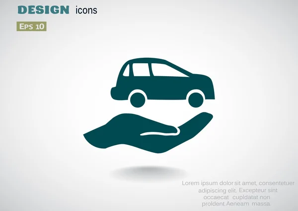 Icono web de seguro de coche — Vector de stock