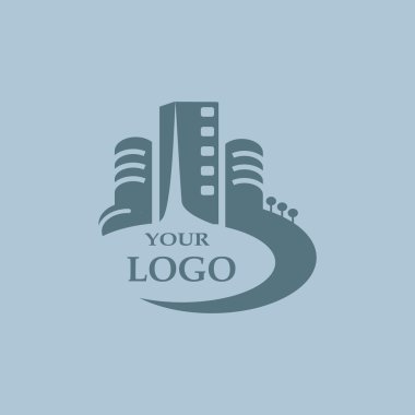 Şirketiniz için şehir binaları logosu
