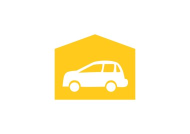 Garajda araba basit simgesiyle