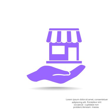 Dükkanı el web simgesi üzerinde