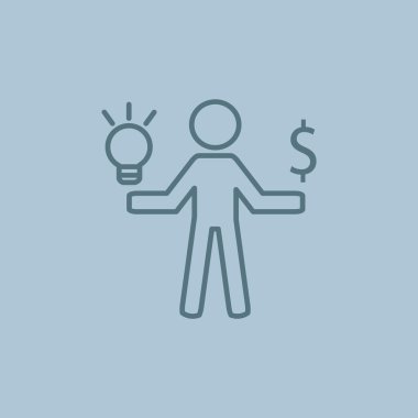 Işık ve dolar simgesi olan insan