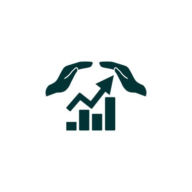 Eller simgesini içeren yükselen grafiği