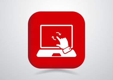 Dokunmatik ekranda dizüstü web simgesi
