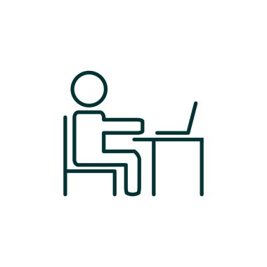 Adam masada dizüstü bilgisayar kutsal kişilerin resmi ile