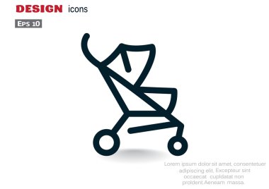 Basit bebek arabası anahat web simgesi 