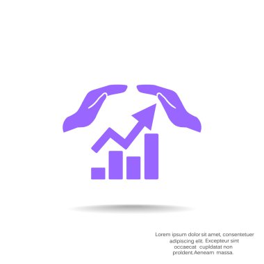 Eller simgesini içeren yükselen grafiği