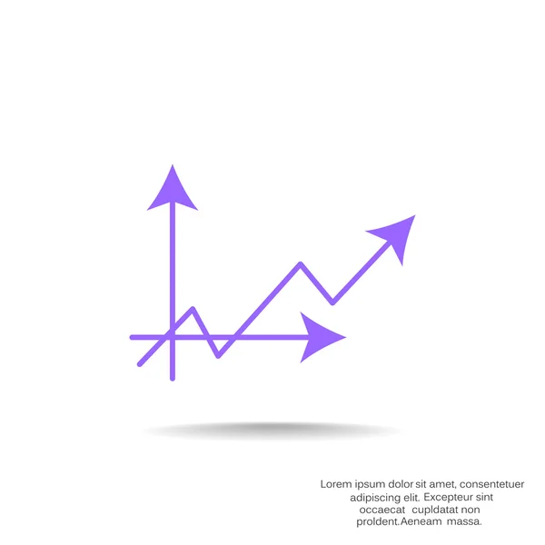 Gebogener Pfeil auf Diagramm-Symbol — Stockvektor