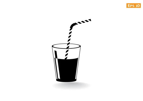 Copa con refrescante icono de bebida — Vector de stock