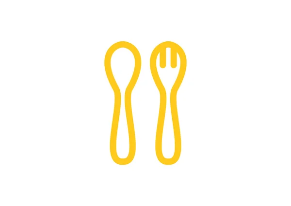 Spoon and fork icon — Stock Vector