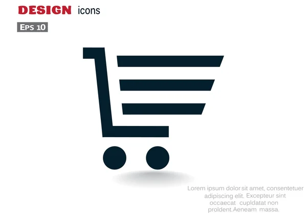 Carrito de compras icono web simple — Vector de stock