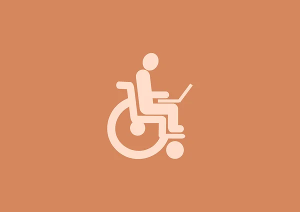 Discapacitados que trabajan en Internet — Vector de stock
