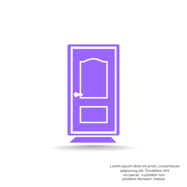 Web-Ikone mit geschlossener Tür — Stockvektor