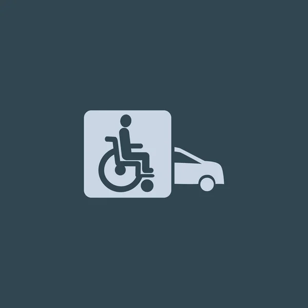 Disabili nell'icona dell'auto — Vettoriale Stock