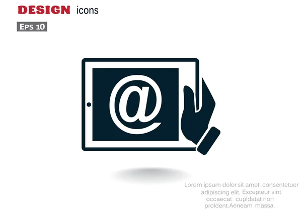 Tableta digital icono web simple — Vector de stock