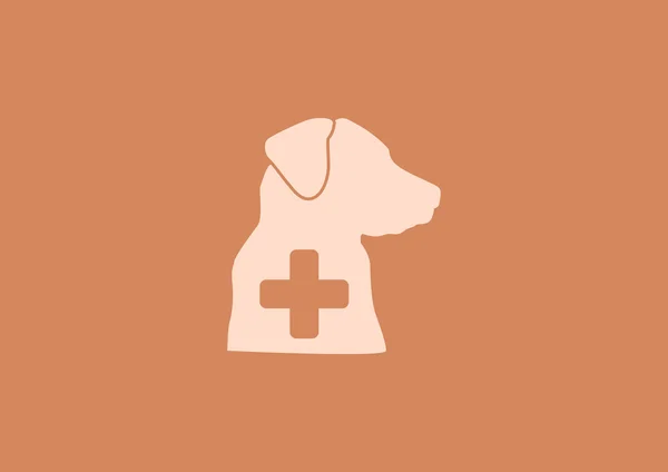 Pes a křížkem označte veterinární klinika — Stockový vektor